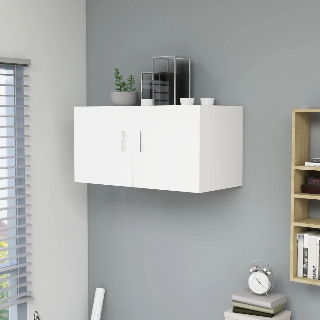 Armadietto da Parete Bianco 80x39x40 cm in Legno Multistrato 802795