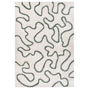Tappeto beige chiaro con motivo astratto in viscosa verde 160 x 230 cm stile moderno glamour