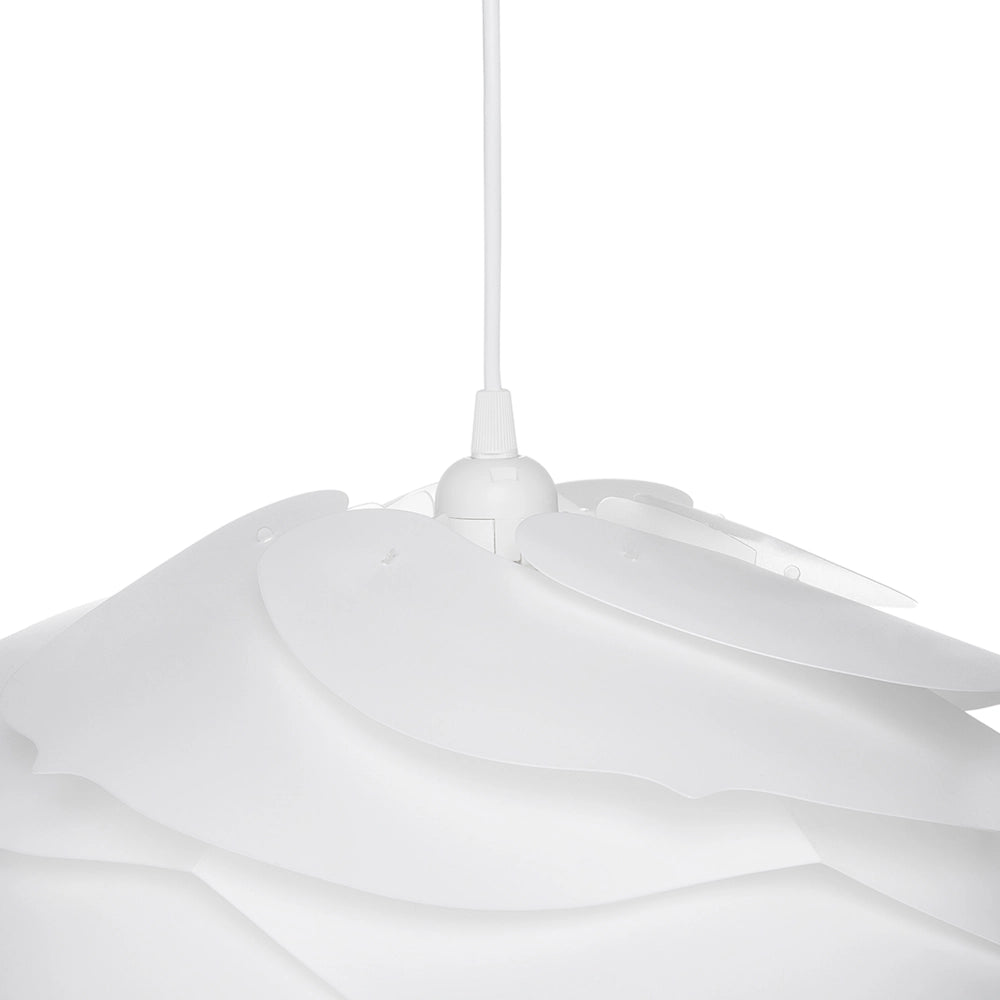 Soffitto a sospensione a 1 luce con paralume floreale bianco