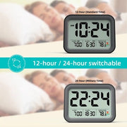 Batteria gestioneabile orologio da tavolo con visualizzazione della temperatura, adatto per uso domestico e viaggio, funzione snooze, illuminazione di fondo, silenzioso, orologio digitale, doppia funzione sveglia, orologio LCD a cifre, sveglia portatile