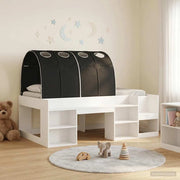 Letto con Tunnel 3 pz Bianco e Nero Legno ingegnerizzato 3423634