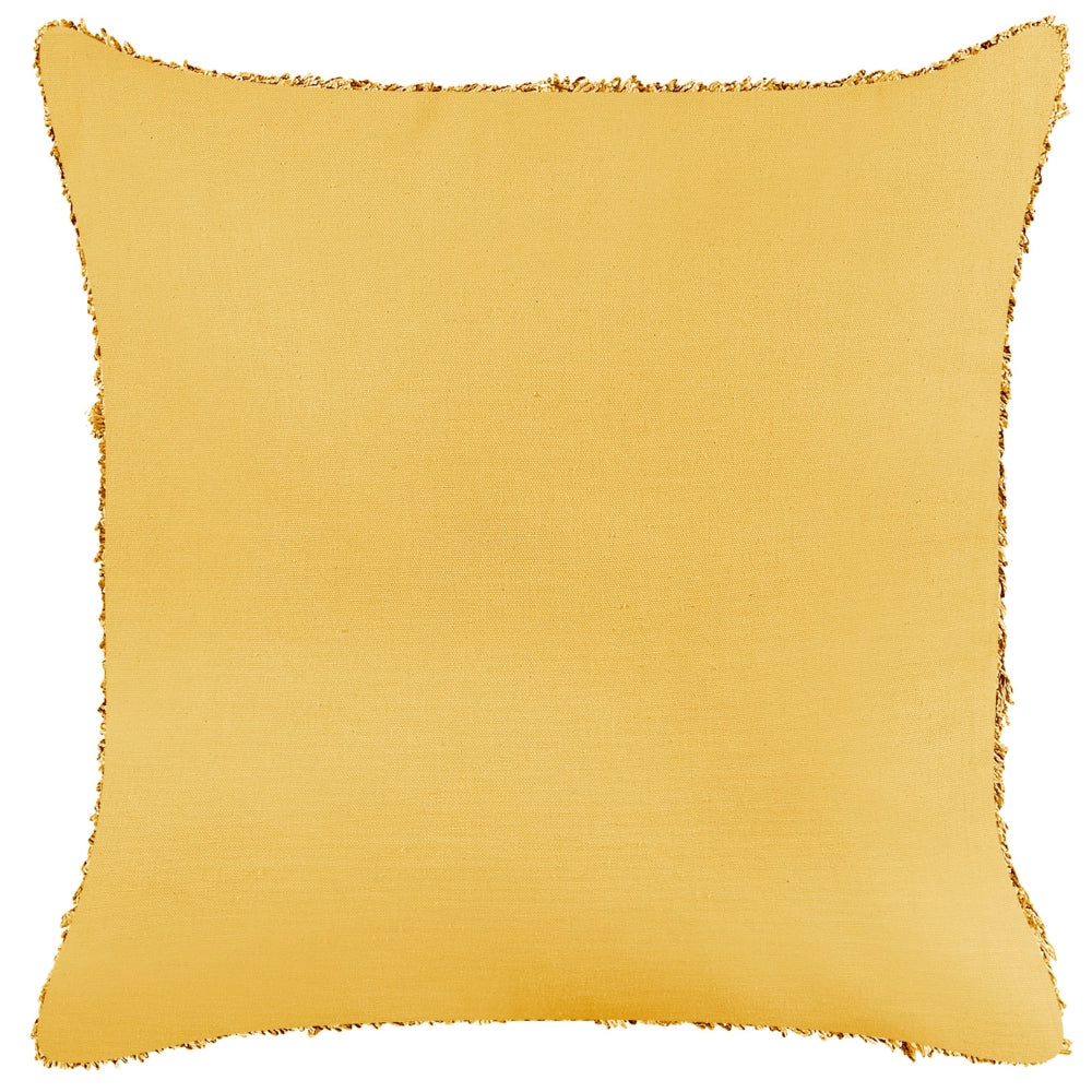 Set di 2 cuscini decorativi in cotone giallo 45 x 45 cm federa boho trapuntata a motivi geometrici solidi