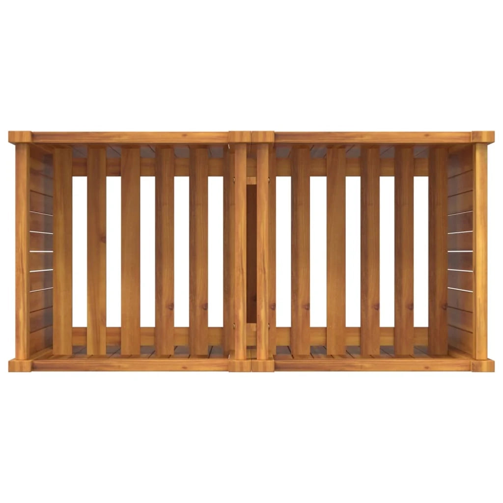 Aiuola rialzata/fioriera con rivestimento 84 x 42 x 75 cm legno massello di acacia marrone 02_0038146