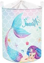 Cestino Colorato per Bambini con Stella di Mare - Conchiglie - Cassetto per Abbigliamento Sferico - Armadio per Ragazzi - 36×45 cm