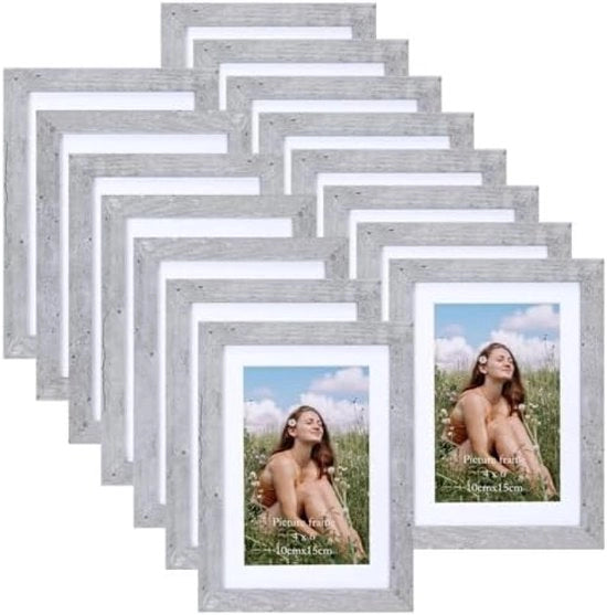 Set di 15 Cornici Fotografiche 13x18 cm - Installazione da Tavolo e da Parete