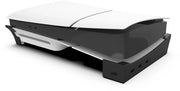Accessorio per console PS5 Slim con posizionamento orizzontale, hub USB 4 porte e accesso alla carica.