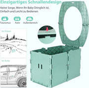 Porta toilet per bambini, contenitore per viaggio, contenitore per bambini portatile, contenitore per bambini pieghevole, contenitore per viaggio, contenitore, addestramento, sedile, bimbo, contenitore antiscivolo per bambini dai 12-36 mesi (verde)