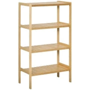 Mobile Multiuso a 4 Livelli Salvaspazio in Bambù per Bagno, Salotto e Cucina, 62x33x112cm, Colore Naturale