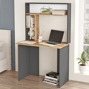 Nicotera, Scrivania 3 Ripiani, 90x52x149h cm Marrone Rovere Nodi