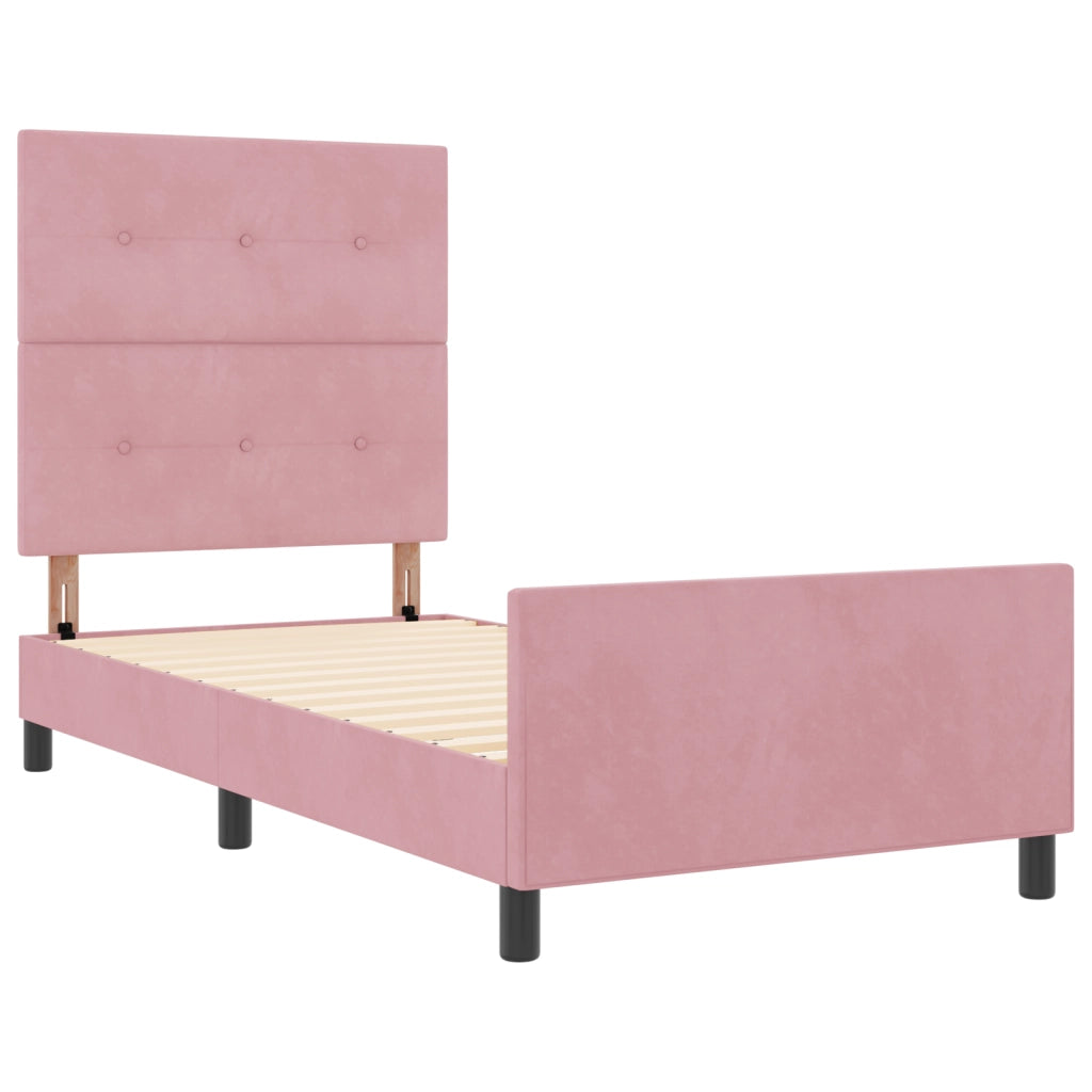 Struttura del letto in velluto rosa  80x200 cm