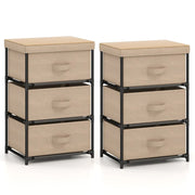 Set di 2 cassettiere 40 x 30 x 62 cm struttura stabile multifunzionale stile industriale tessuto non tessuto colore caffè 20_0018728