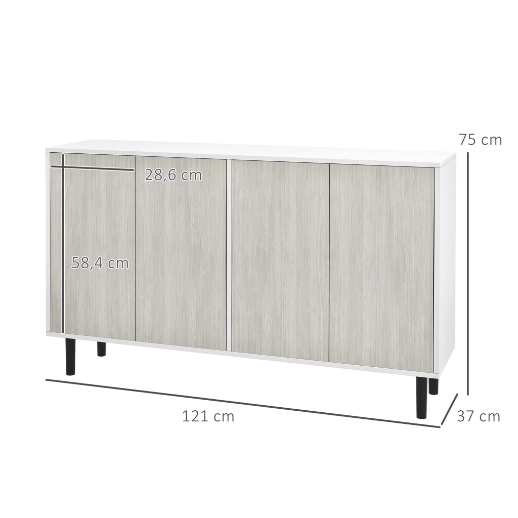 Credenza ¨C Minimal ¨C Bianco Grigio 121x37x75