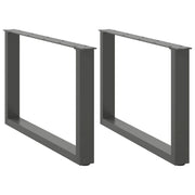 Gambe per Tavolino da CaffÃ¨ a Forma di U 2 pz Antracite 70x(42-43) cm Acciaio
