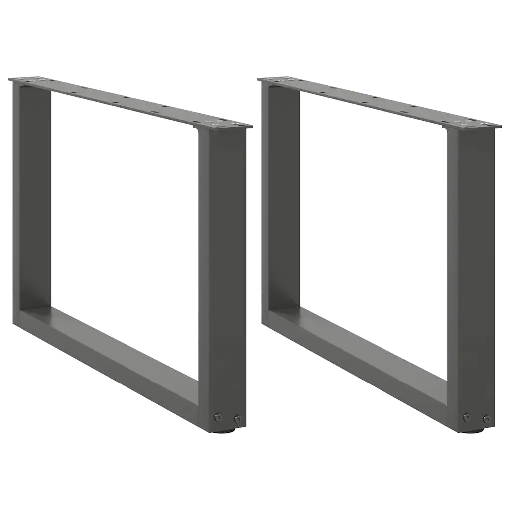 Gambe per Tavolino da CaffÃ¨ a Forma di U 2 pz Antracite 70x(42-43) cm Acciaio