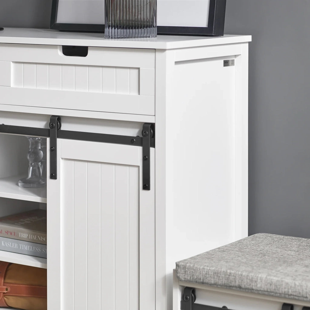 Mobile da cucina Credenza con ante scorrevoli Credenza buffet Cassettiera bianca 104x35x93cm FSB74-W SoBuy