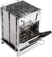 Oven a legna pieghevole da campeggio, griglia in acciaio inossidabile, zaino da campeggio pieghevole, escursioni, tenda esterna, campeggio, picnic, barbecue.
