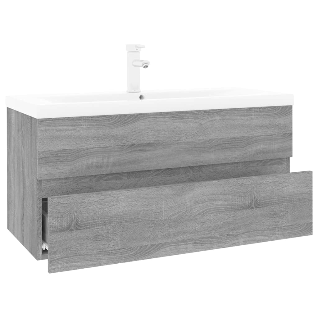 Mobile lavabo con lavabo integrato 91 x 39,5 x 18,5 cm legno ingegnerizzato grigio Sonoma 02_0006881