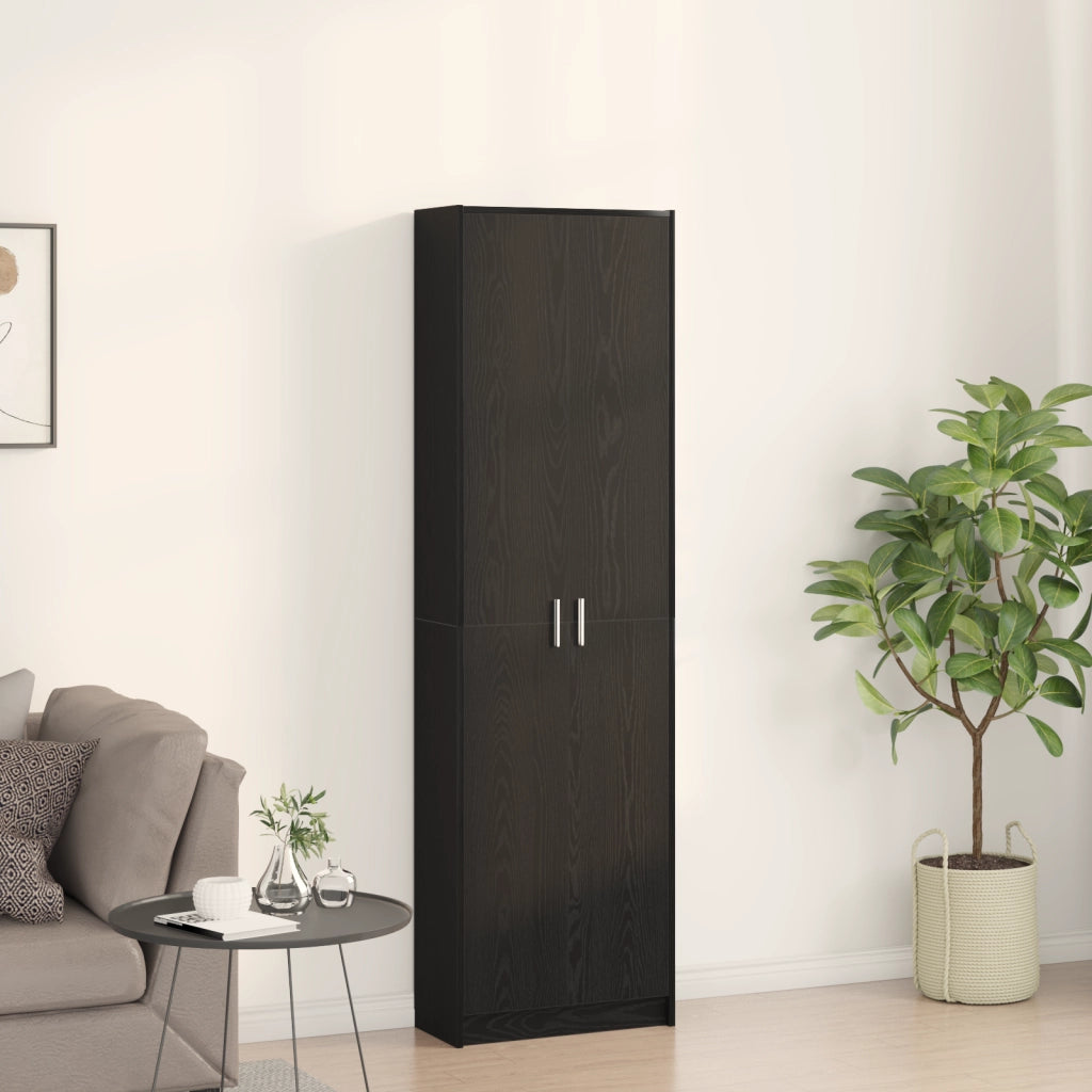 guardaroba rovere nero 55x25x189 cm legno ingegnerizzato