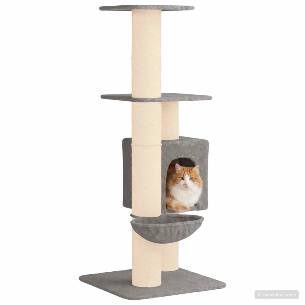 Albero per gatti con pali per graffiare in sisal Grigio Chiaro 42033052