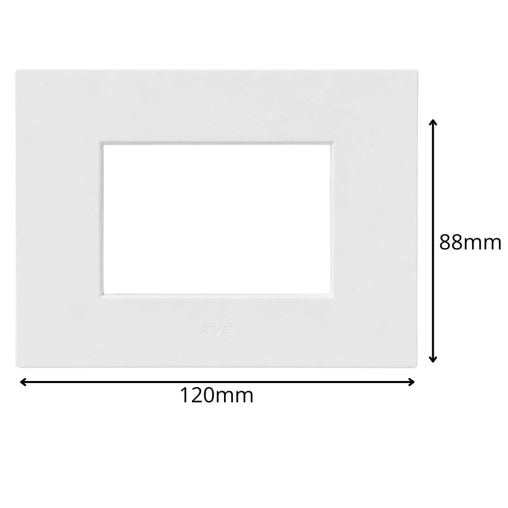 Placa in tecnopolimero smart easy s44 per serie civile *** colore bianco opaco, numero posti 3 moduli, confezione 1