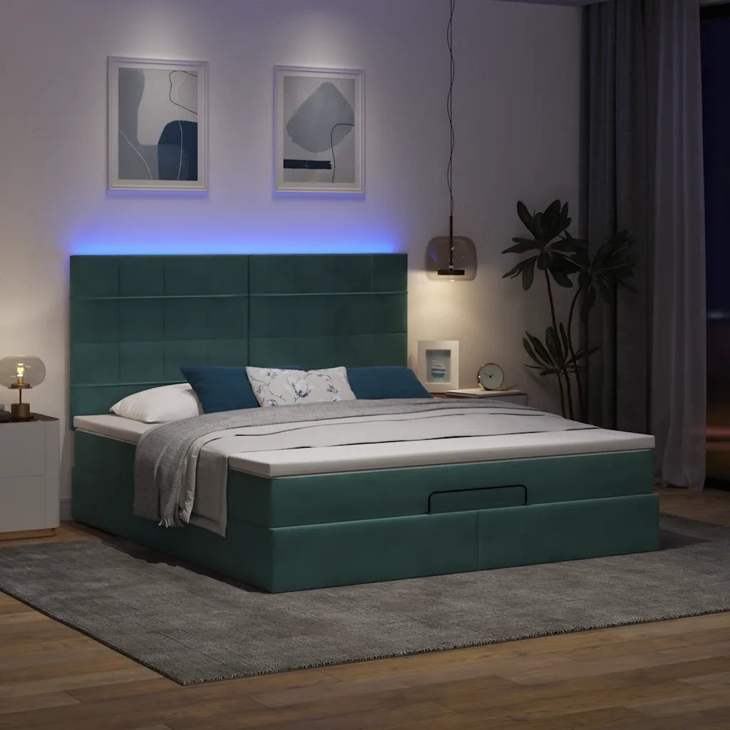 vidaXL Struttura Letto Pouf con Materassi 180x200 cm Velluto