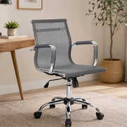 Sedia da ufficio Traversonen\, Poltrona direzionale con braccioli, Sedia ergonomica da ufficio, Grigio, 62x54h92/102 cm