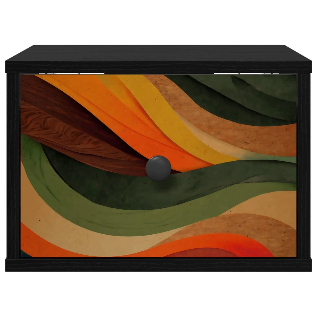 Mobiletto da comodino a parete BONN Rovere Nero 36 x 33 x 25 cm 8007479