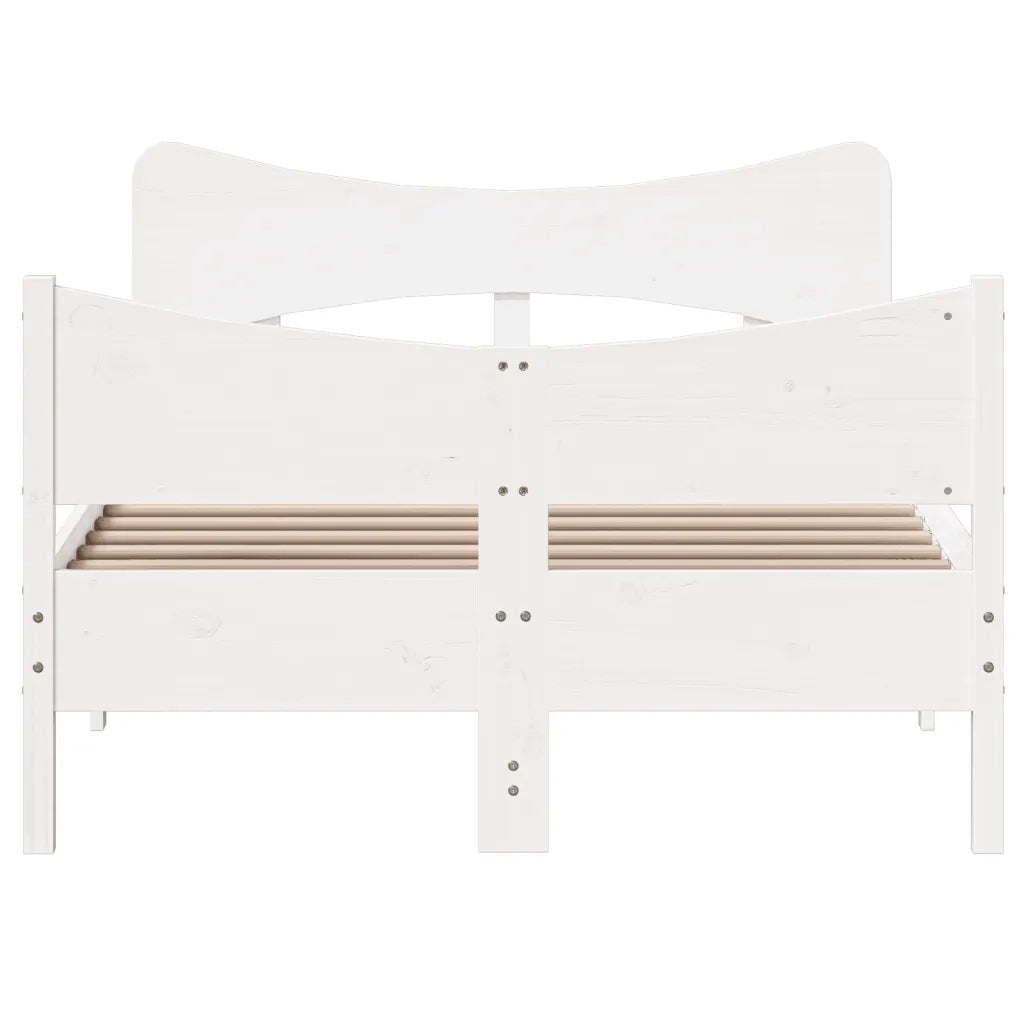 Letto senza Materasso Bianco 120x190 cm Legno Massello di Pino 3216400
