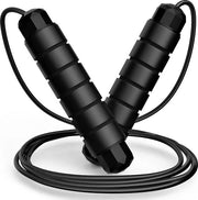 Tiro a Funnello per Crossfit - con Cavo Regolabile e Gommi d'Assorbimento - Nero - 2,8 m - Lunghezza per Adulti e Bambini - con Manico Antiscivolo in Gomma di Schiuma - Tiro a Funnello in Acciaio
