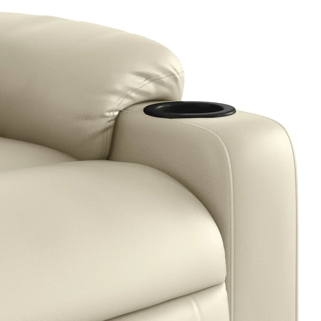 Poltrona | Sedia Relax Reclinabile Crema in Similpelle