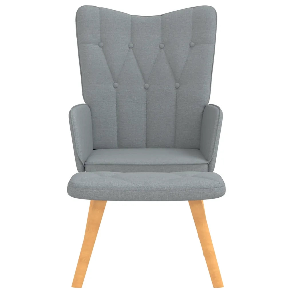 Poltrona Relax con Poggiapiedi Grigio Chiaro in Tessuto cod mxl 16839