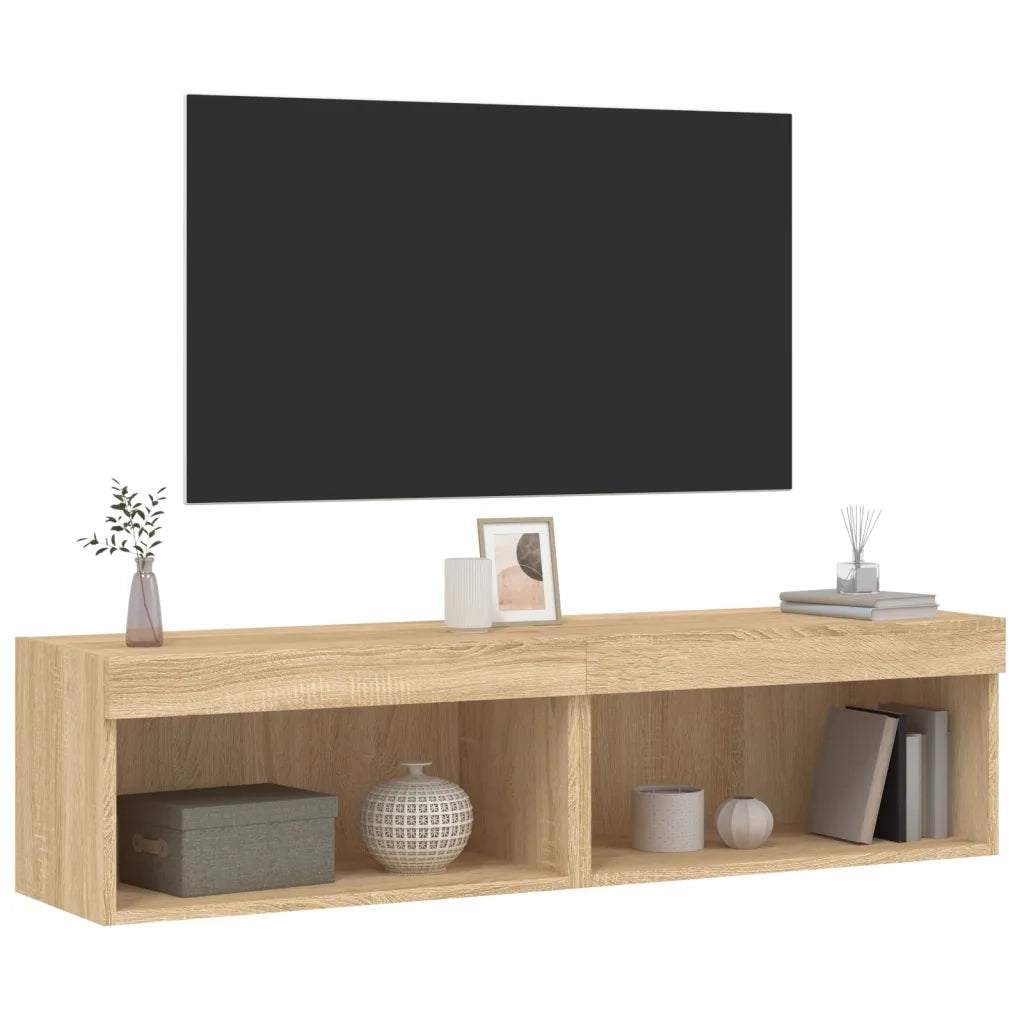 Mobili TV con Luci LED 2pz Rovere Sonoma 60x30x30 cm 837132