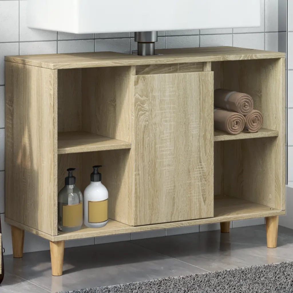 Mobile da Bagno Rovere Sonoma 80x33x60 cm in Legno Multistrato