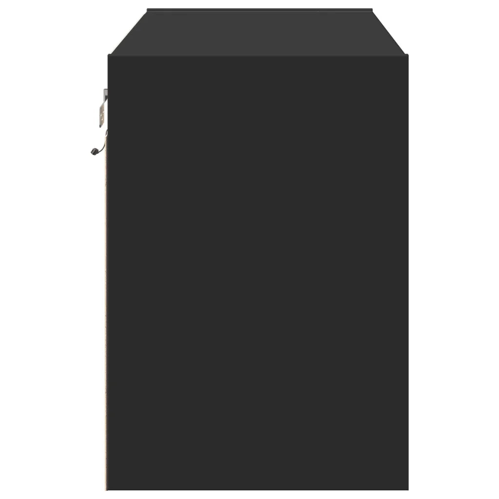 Mobile TV a Parete con Luci LED Nero 80x31x45 cm 852286