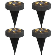 Set di 4 pratiche luci solari automatiche da giardino 11 x 13 cm plastica nera 02_0056665