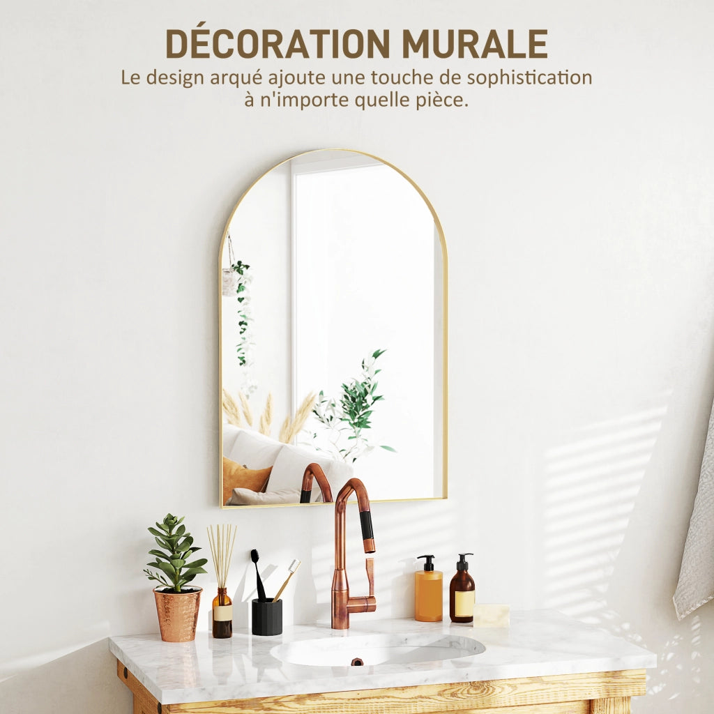 Specchio da bagno con cornice in alluminio ¨C zephmum ¨C oro 60x90 cm