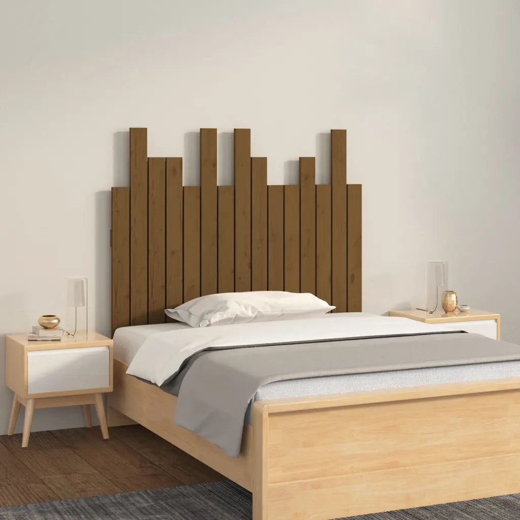 Testiera da Parete Miele 95,5x3x80 cm in Legno Massello di Pinocod mxl 81526