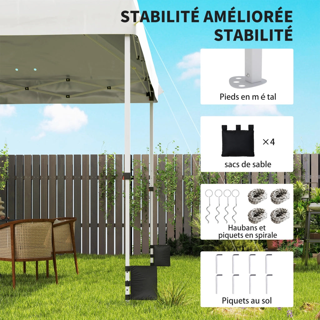 Gazebo da giardino pieghevole 3x3m ¨C zephmum ¨C bianco