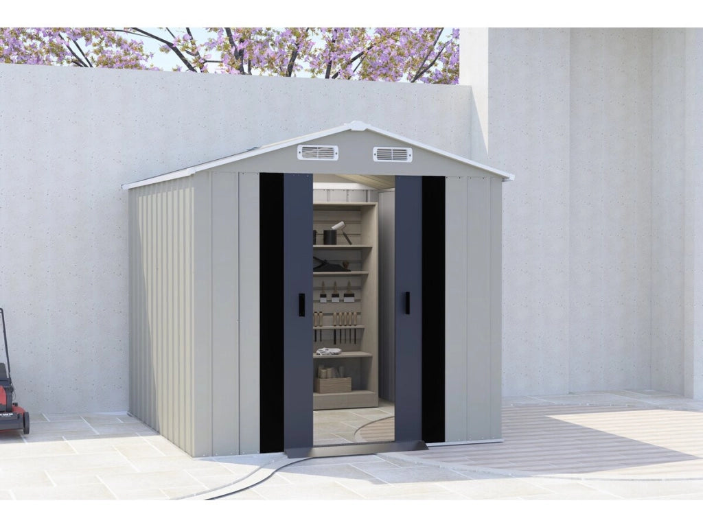 Casetta da giardino in metallo "Nebraska" - 4,12 m² - Grigio