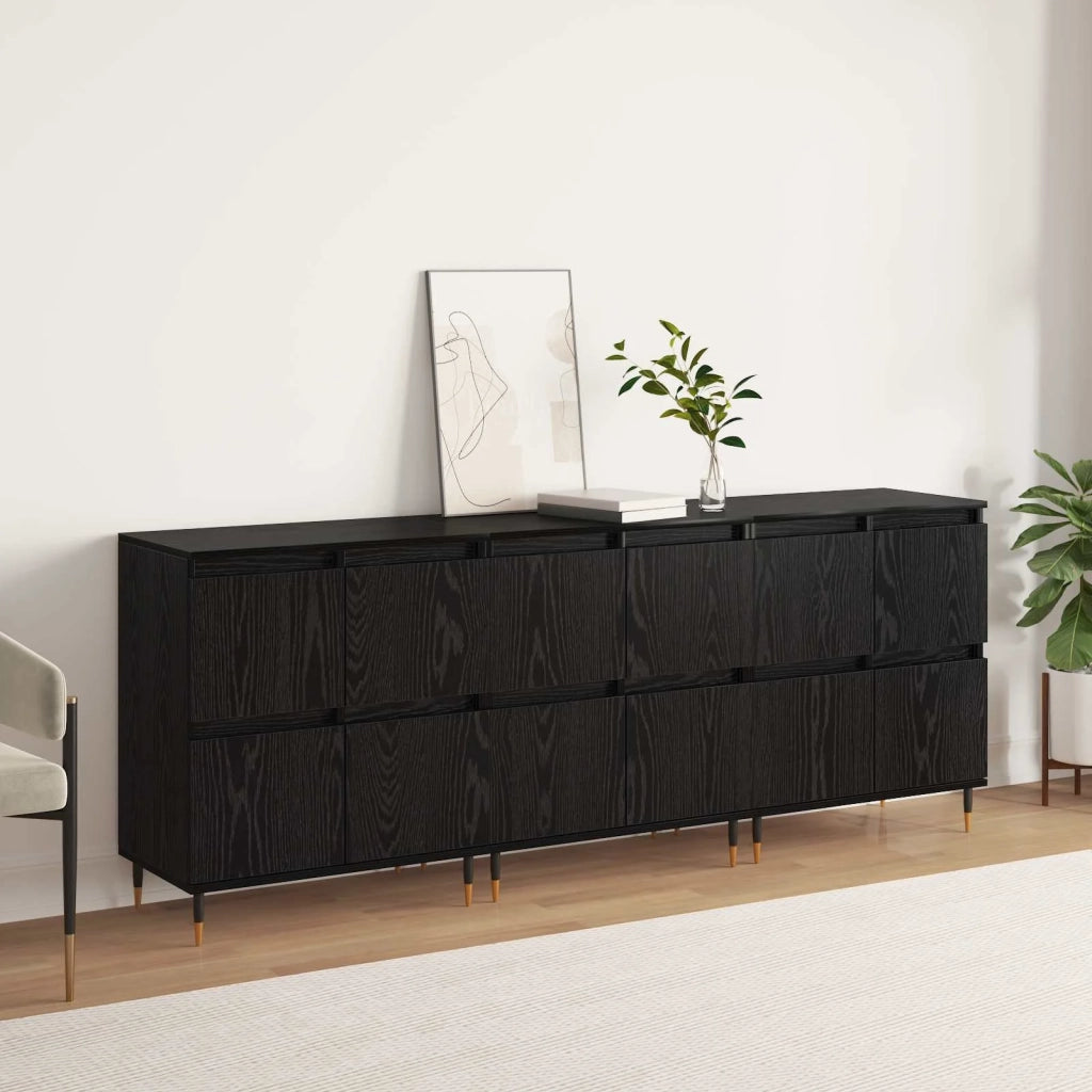 Armadio 3 pcs Rovere Nero 60 x 35 x 70 cm 3394511