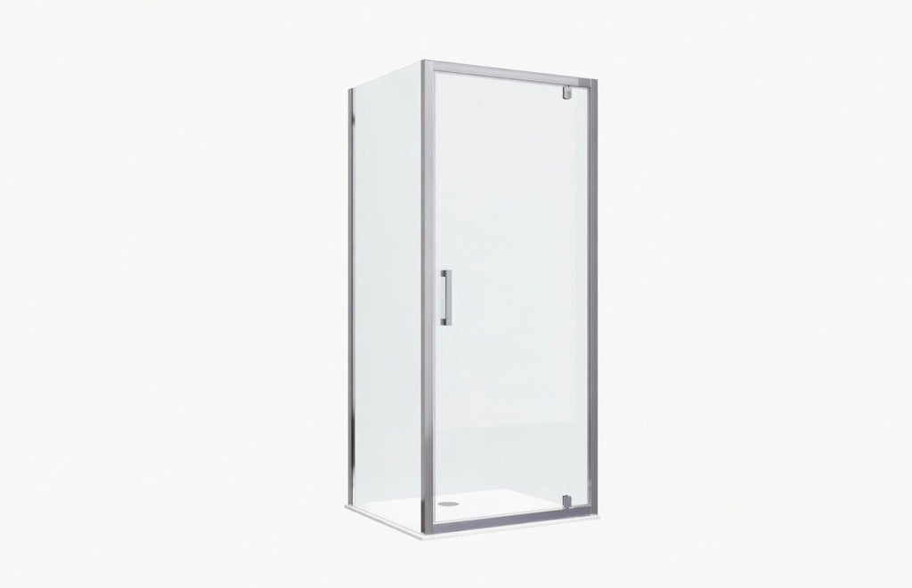 Box doccia 2 lati 80x75 cm fisso + porta 1 battente h190cm LUCA - Cromato Lucido