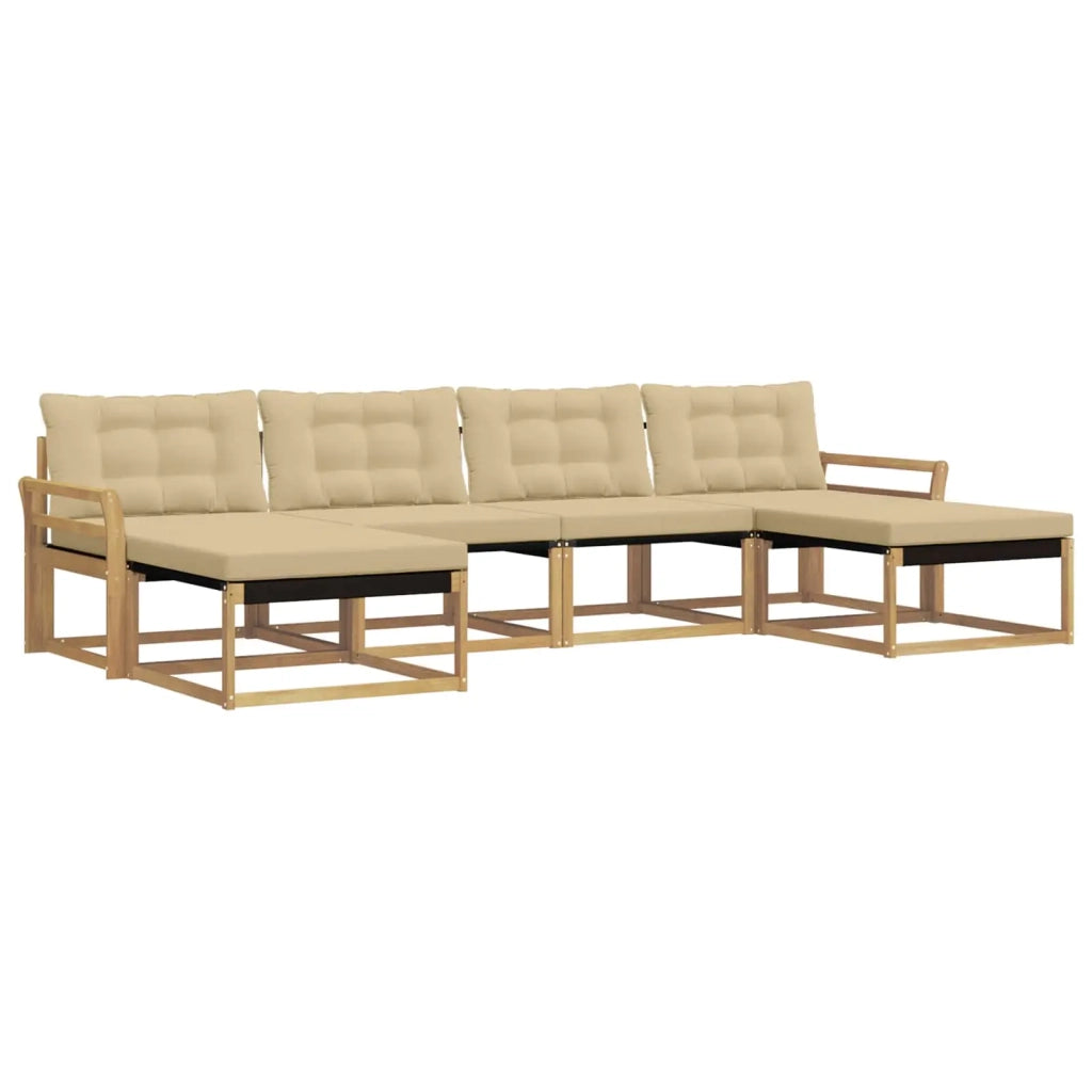 Set di divani da esterno con cuscino 6 pcs Bianco e Beige 3388951