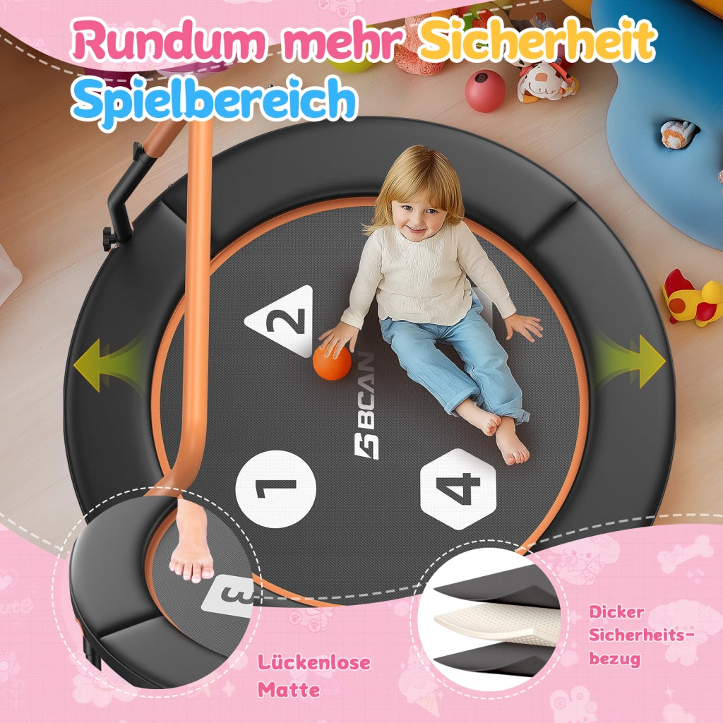 Trampolino per Bambini Folding ¨C zephmum ¨C 91 cm, Verde, Sicurezza, per Interno/Giardino