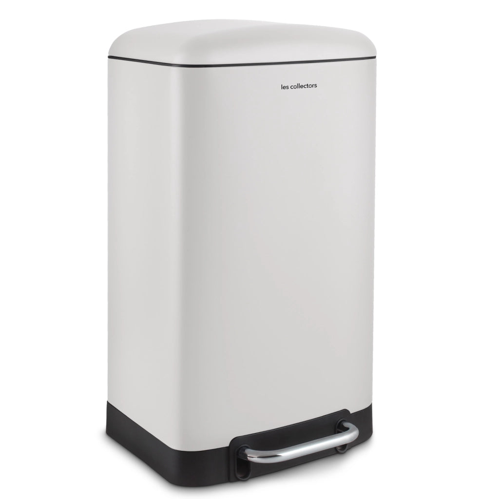 Les Collectors Pattumiera da cucina 40L, in acciaio inox, bianca