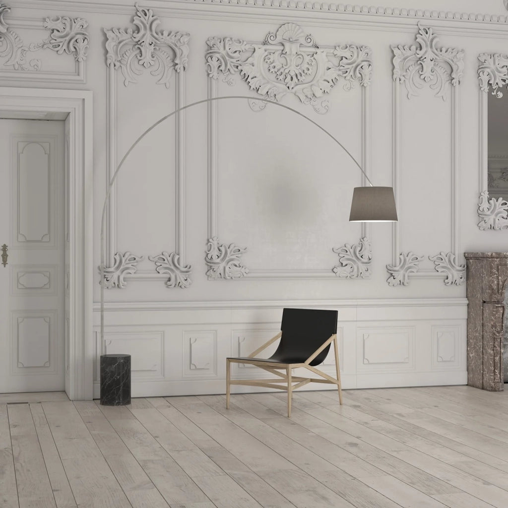 Piantana Contemporanea Turning Marmo Cilindro E Diffusore Nero 1 Luce E27