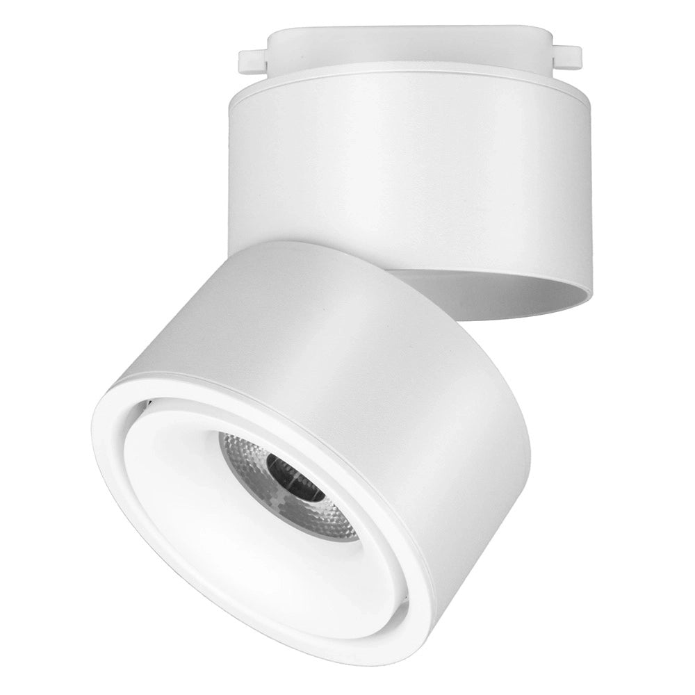 Faretto Per Binario Orientabile Yin In Metallo Bianco 1 Luce Calda