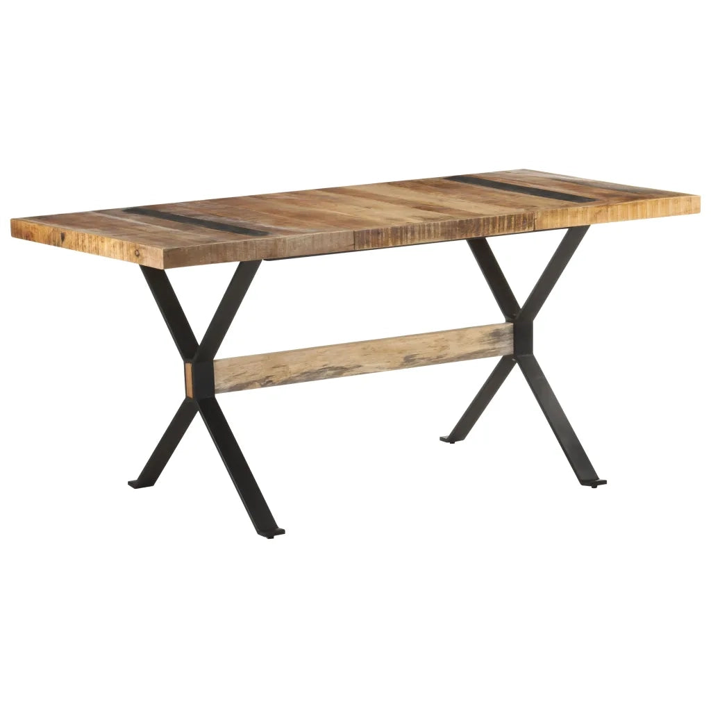 Tavolo da Pranzo 160x80x76 cm in Legno Massello di Mango Grezzo cod mxl 8797