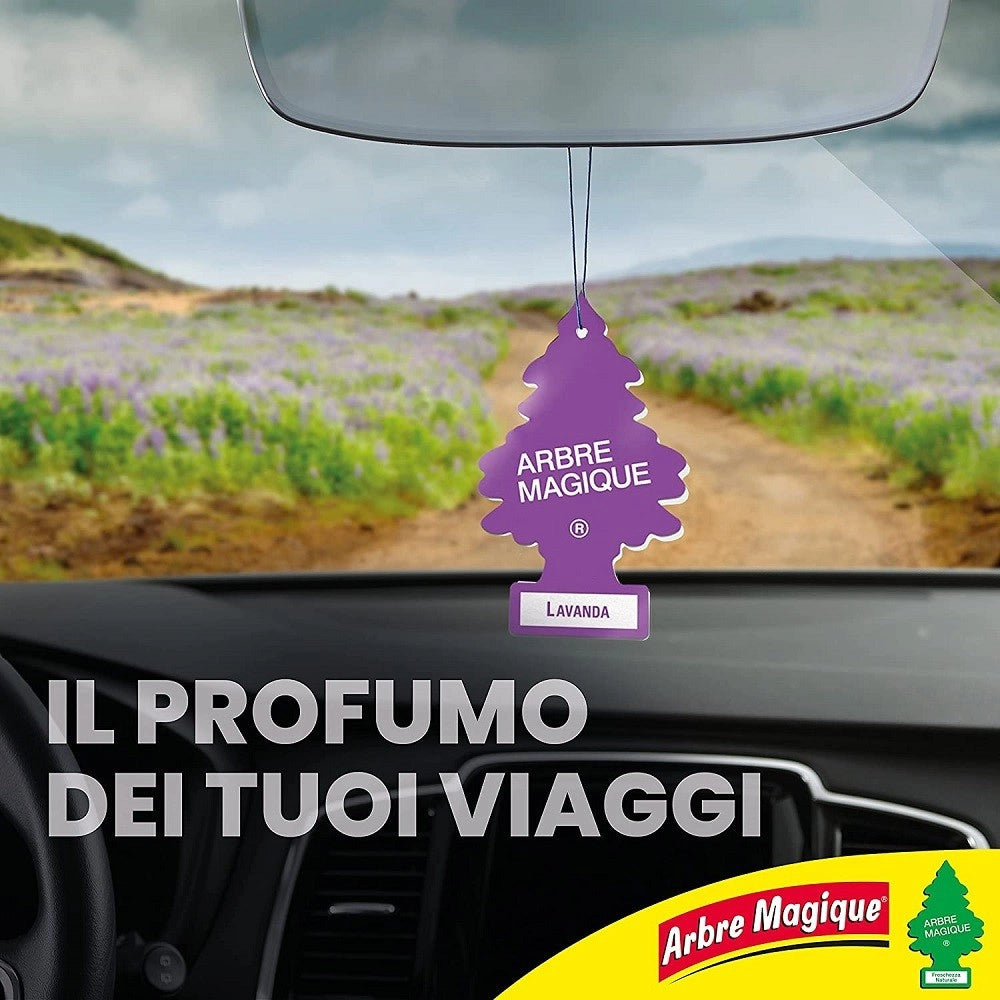 Trade Shop - Arbre Magique Mono Deodorante Profumatore Auto Profumazione Fragranza Lavanda -