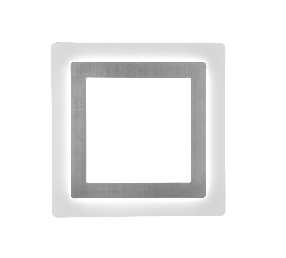 Plafoniera LED, metallo, nichel opaco, 45x4,2x45 cm, Morgan