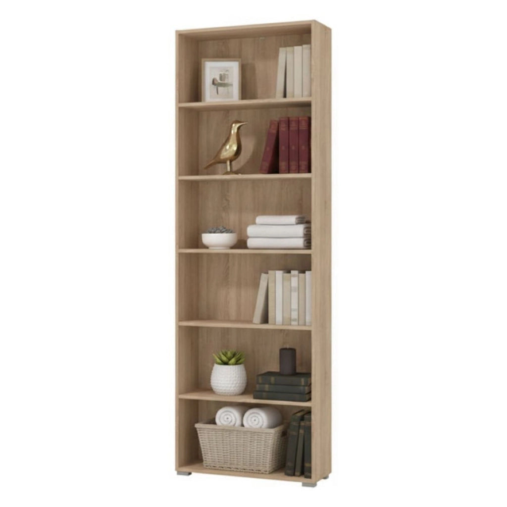 Biblioteca Pramollo, Libreria 5 Ripiani, 70x24.5x211.5h cm Marrone Rovere